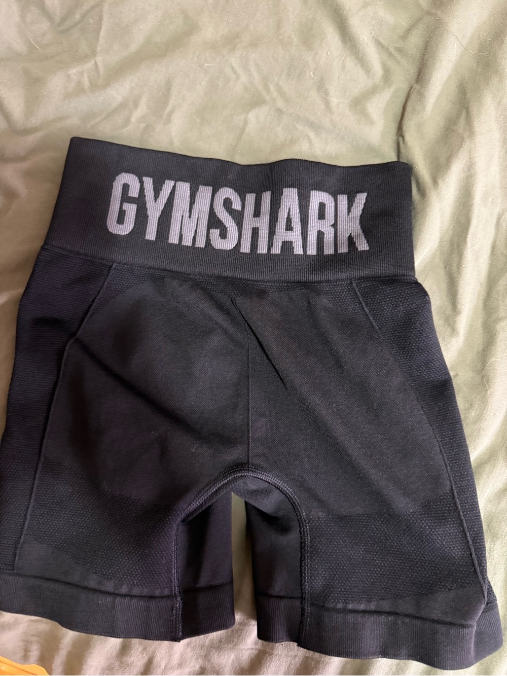 Gymshark Black Seamless High-Waist Bike Shorts with Logo Waistband